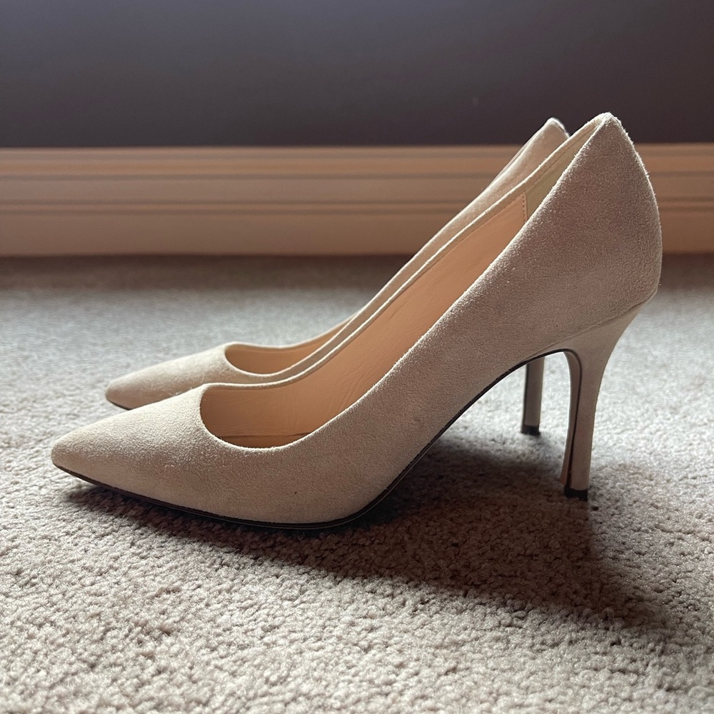 J.Crew Elsie light beige suede pumps size 5